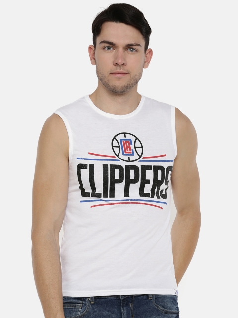 

NBA Men White Printed Round Neck T-shirt