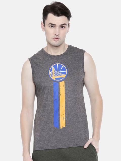 

NBA Men Charcoal Grey Printed Round Neck T-shirt