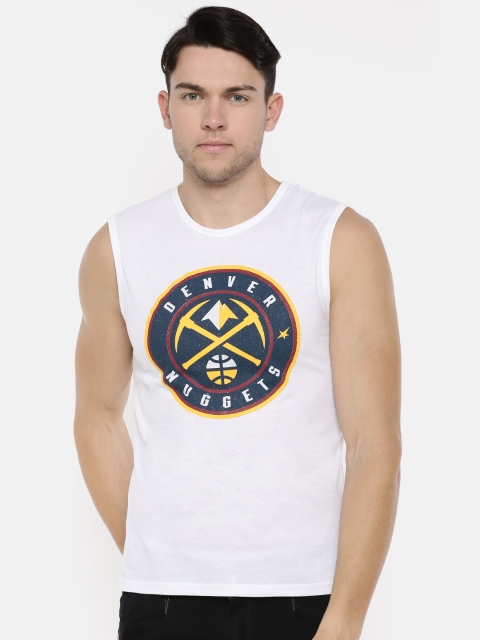 

NBA Men White Printed Round Neck T-shirt