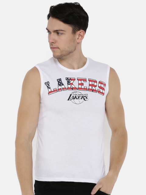 

NBA Men White Printed Round Neck T-shirt