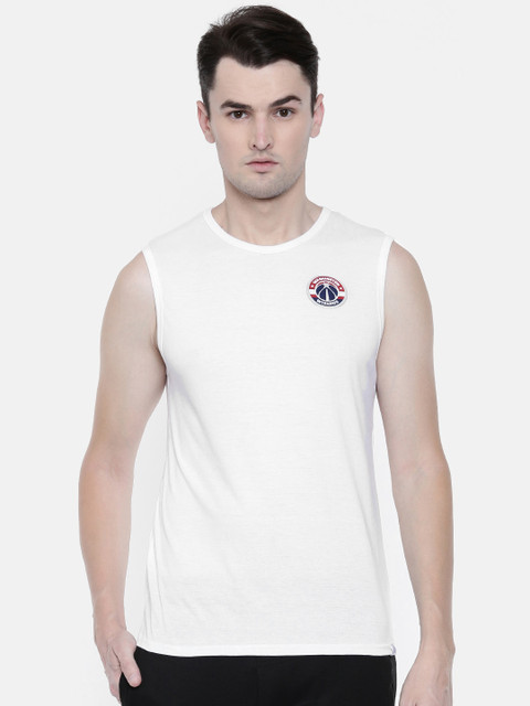 

NBA Men White Solid Round Neck Washington Wizards T-shirt