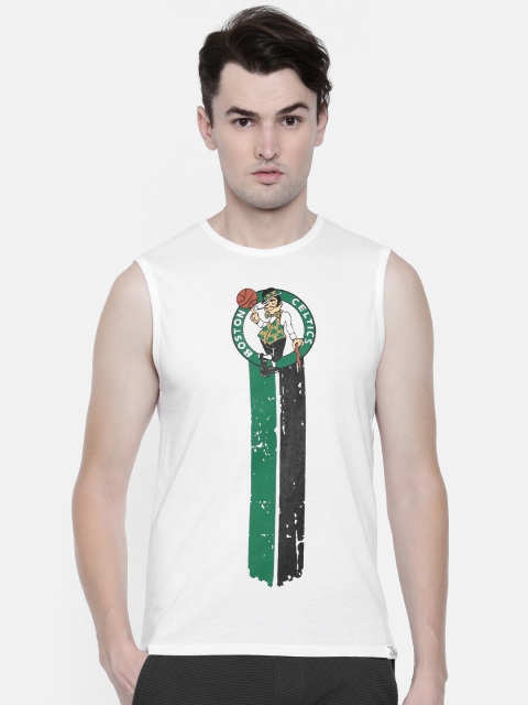 

NBA Men White Printed Round Neck T-shirt