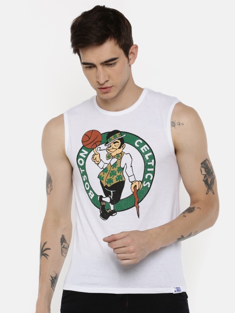 

NBA Men White Printed Round Neck T-shirt