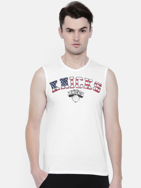 

NBA Men White Printed Round Neck T-shirt