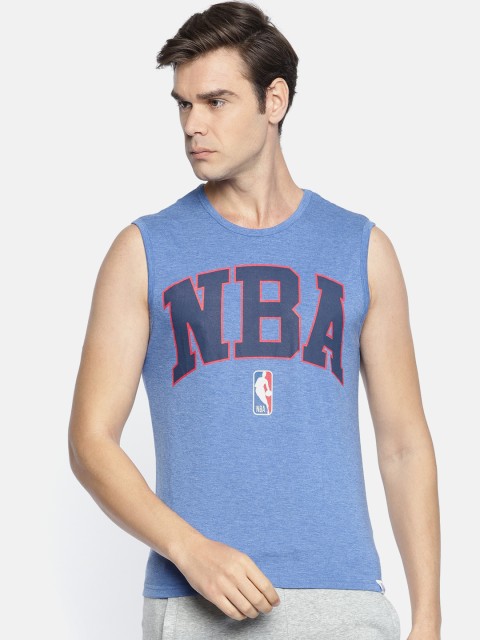 

NBA Men Blue Printed Round Neck T-shirt