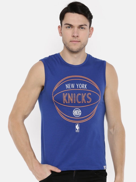 

NBA Men Blue Printed Round Neck T-shirt