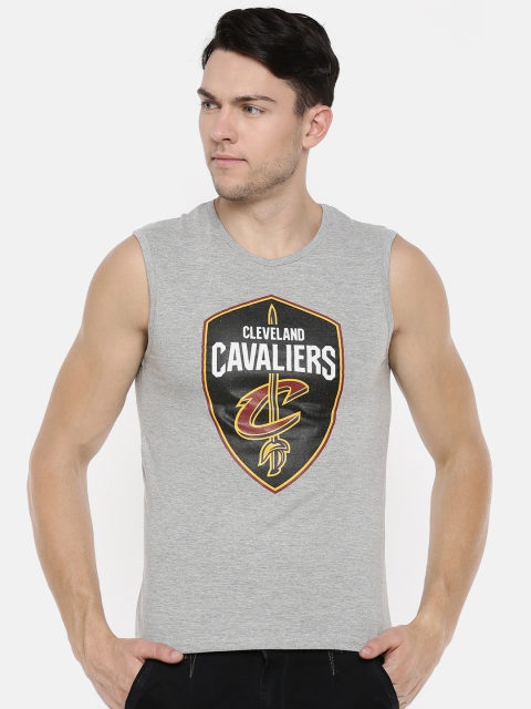 

NBA Men Grey Melange Printed T-shirt