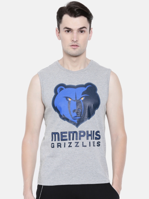 

NBA Men Grey Melange Printed Round Neck Memphis Grizzlies T-shirt