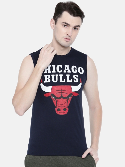 

NBA Men Navy Printed Round Neck Chicago Bulls T-shirt, Navy blue