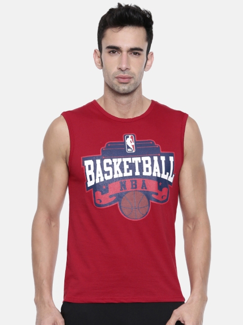 

NBA Men Red Printed Round Neck T-shirt