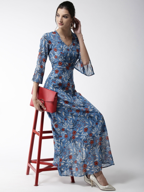

WoowZerz Women Blue Printed Maxi Dress