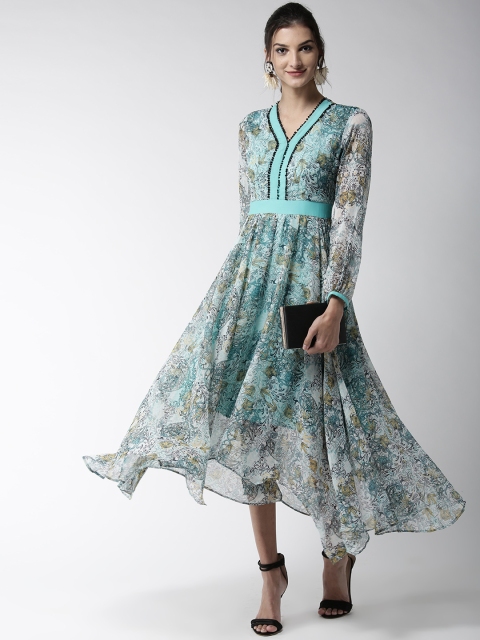 

WoowZerz Women Blue Printed Maxi Dress