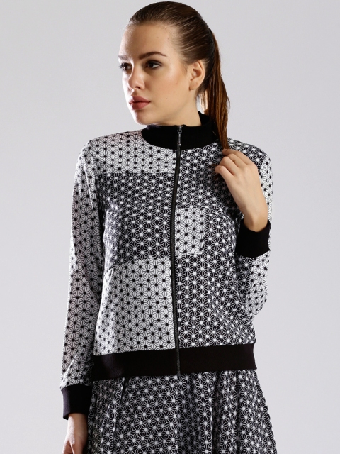 

DressBerry InDiva by Rahul Mishra Black & White Printed Bomber Jacket