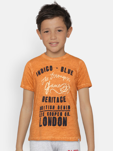 

Lee Cooper Boys Rust Brown Printed Round Neck T-shirt