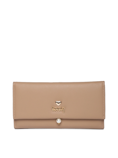 

ToniQ Women Beige Solid Three Fold Wallet