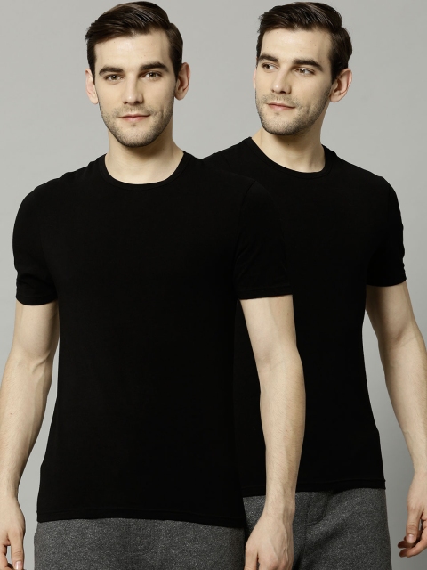 

Marks & Spencer Men Pack of 2 Solid Innerwear Vest T144534SBLACK, Black