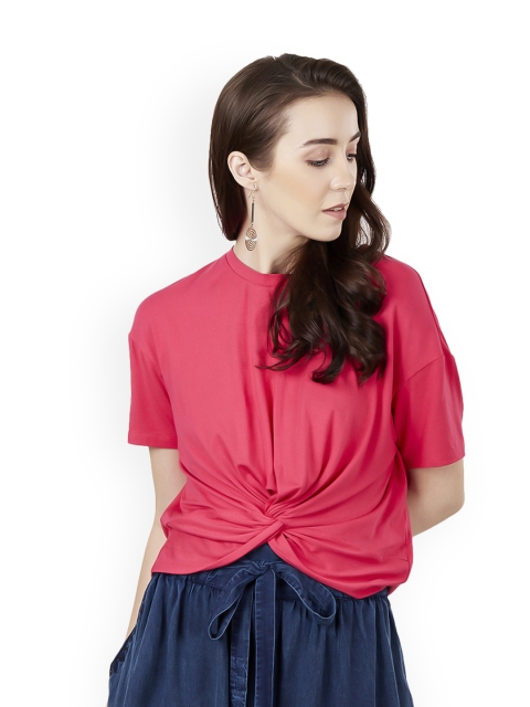 

Label Ritu Kumar Women Pink Solid Wrap Top