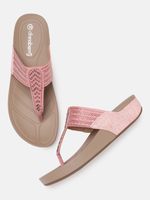 

DressBerry Women Pink Solid Comfort Heels