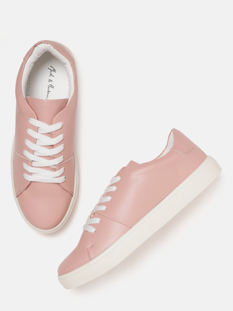 

Mast & Harbour Women Pink Textured Sneakers