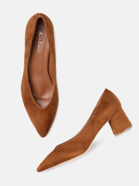 

Mast & Harbour Women Brown Solid Pumps
