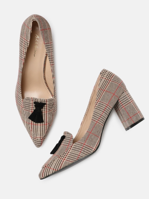 

Mast & Harbour Women Beige & Brown Woven Design Pumps