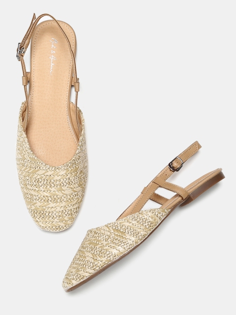

Mast & Harbour Women Beige Solid Mules
