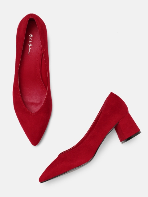 

Mast & Harbour Women Red Solid Pumps