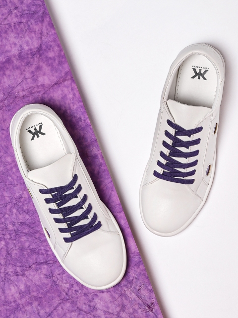 

Kook N Keech Women White & Purple Sneakers with Applique Detail