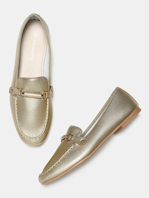 

DressBerry Women Gold-Toned Loafers