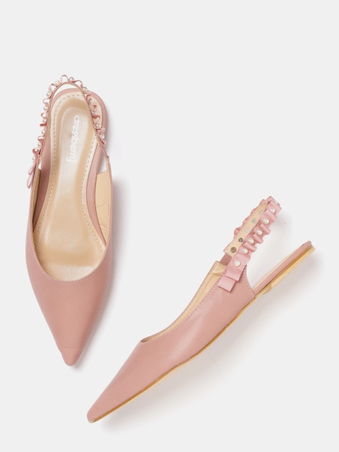 

DressBerry Women Pink Solid Ballerinas