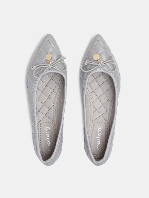 

DressBerry Women Grey Textured Ballerinas