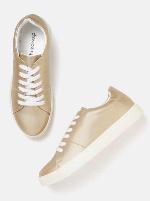 

DressBerry Women Gold-Toned Sneakers