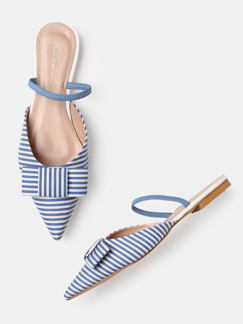 

Mast & Harbour Women Blue Striped Mules