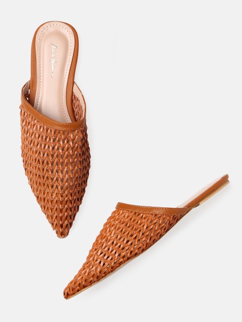 

Mast & Harbour Women Brown Woven Design Mules
