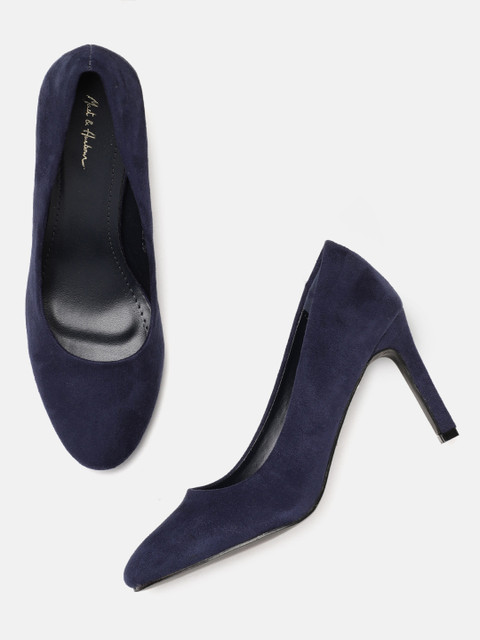 

Mast & Harbour Women Navy Blue Solid Pumps
