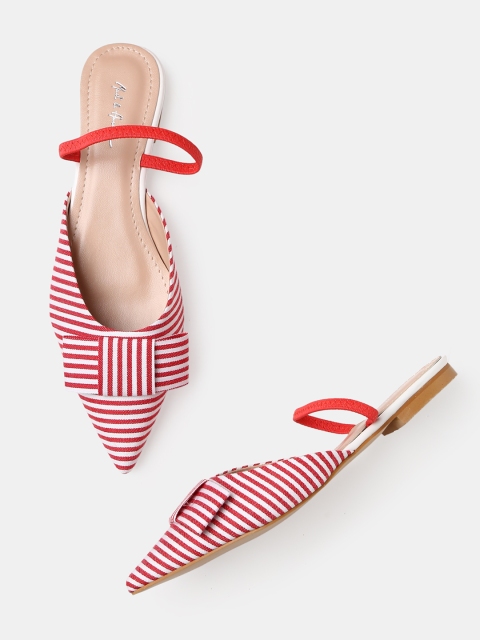 

Mast & Harbour Women Red Striped Mules
