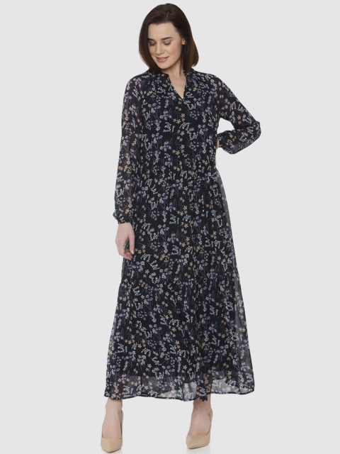 

Vero Moda Women Navy Blue Printed Maxi Dress