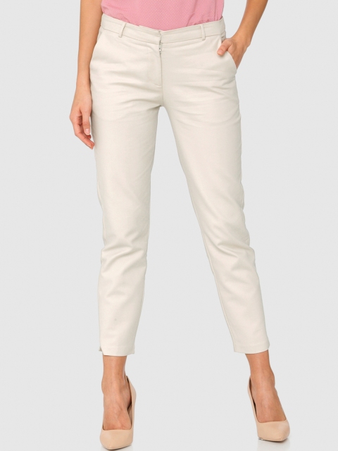 

Vero Moda Women Beige Skinny Fit Solid Regular Trousers