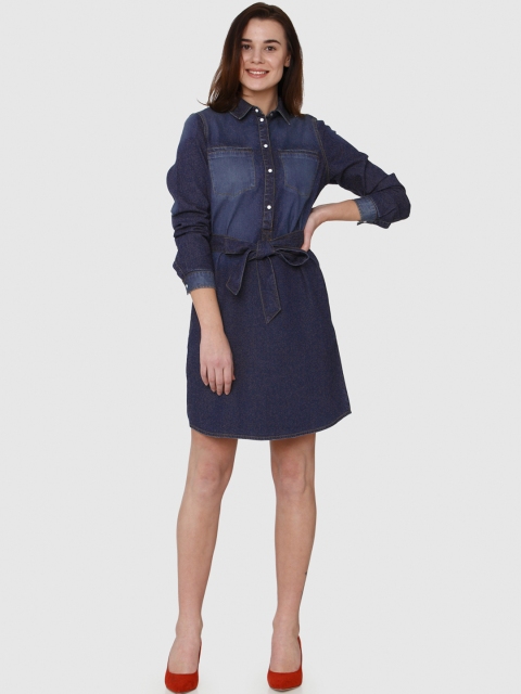 

Vero Moda Women Blue Solid A-Line Dress