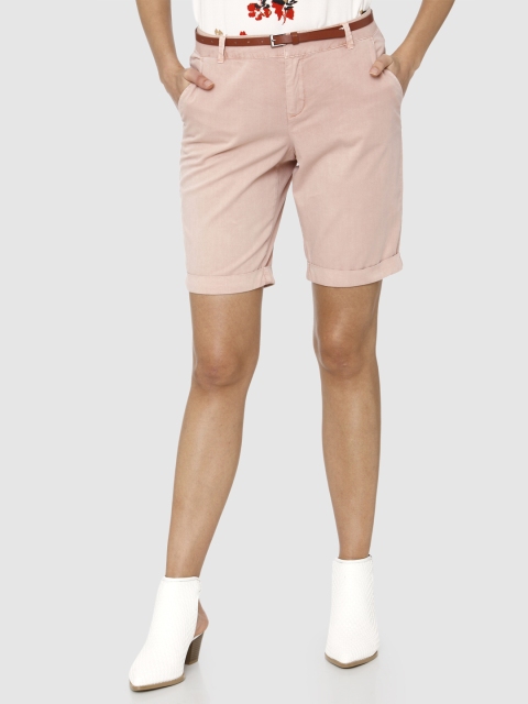 

Vero Moda Women Peach-Coloured Solid Shorts