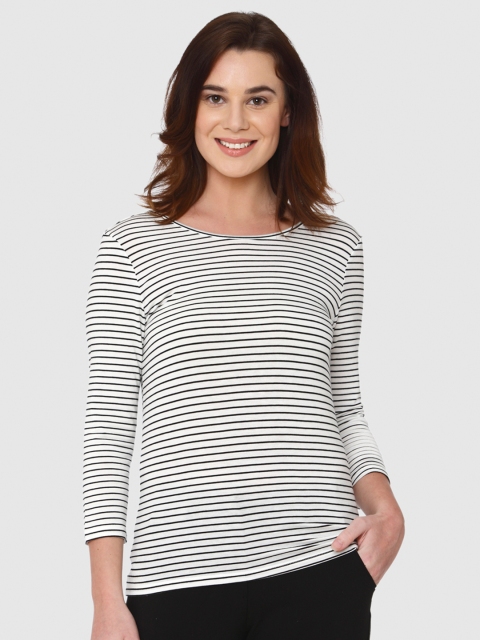 

Vero Moda Women White & Black Striped Top
