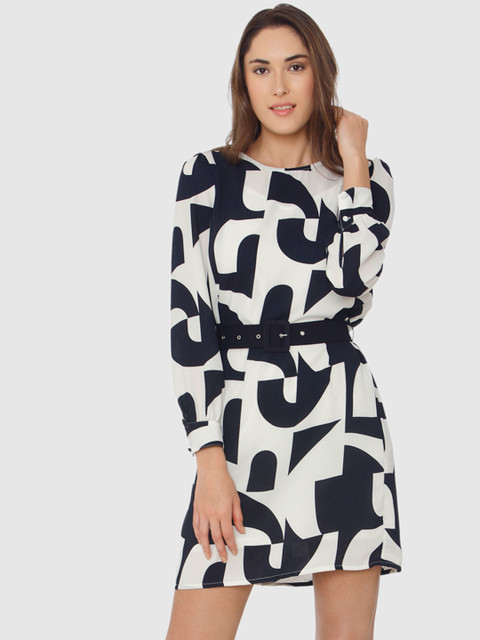 

Vero Moda Women White Printed A-Line Dress