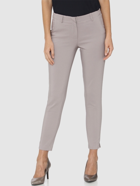

Vero Moda Women Grey Regular Fit Solid Cropped Formal Trousers