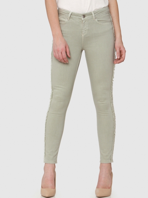 

Vero Moda Women Green Skinny Fit Mid-Rise Clean Look Stretchable Jeans