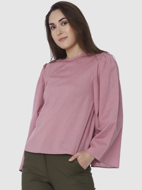 

Vero Moda Women Pink Solid Top