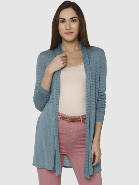 

Vero Moda Women Teal Self Design Sweater