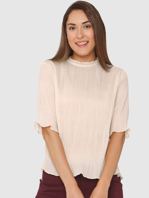 

Vero Moda Women Beige Solid Top