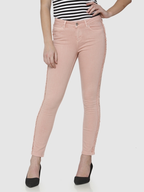 

Vero Moda Women Pink Solid Skinny Fit Cropped Jeans
