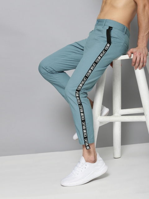 

Kook N Keech Marvel Men Blue Regular Fit Solid Regular Cropped Trousers