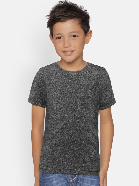 

Tommy Hilfiger Boys Charcoal Grey Solid Round Neck T-shirt